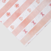 Papier Mousseline Pink and White Stripe - Coeurs, Rose, Empreinte de (Détail)