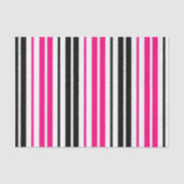Papier Mousseline Pink Black White Stripes Pattern Design  (Recto)