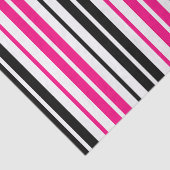 Papier Mousseline Pink Black White Stripes Pattern Design  (Détail)