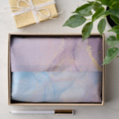 Papier Mousseline Pink & Blue Gold Glitter Marble (Cadeau)