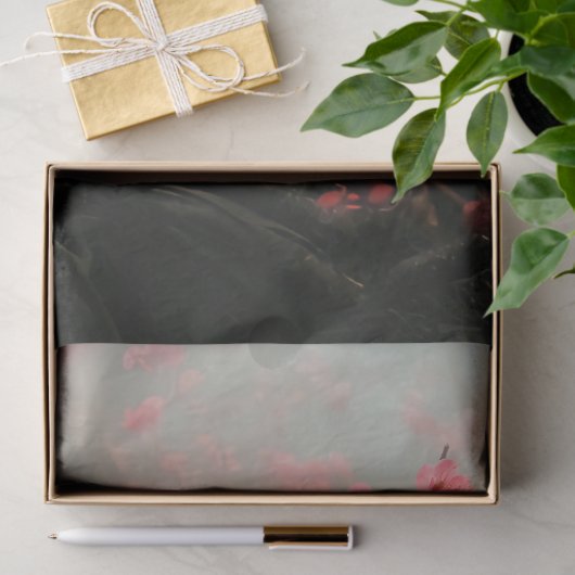 Papier Mousseline Pink cherry blossoms branches Ethereal (Cadeau)