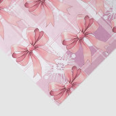 Papier Mousseline Pink Christmas Plaid Flocs de neige Bow Coquette (Détail)