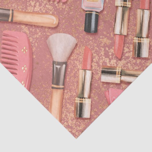 Papier Mousseline Pink Cosmetics Pattern Glitter  (Détail)