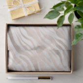 Papier Mousseline Pink Cream Beige Zebra Animal Print (Cadeau)