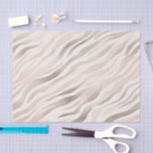 Papier Mousseline Pink Cream Beige Zebra Animal Print (Artisanat)
