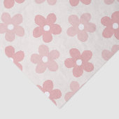 Papier Mousseline Pink Cream Daisy Flowers Retro Pattern (Détail)