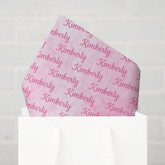 Papier Mousseline Pink Custom Name Personalized (Sac cadeau)