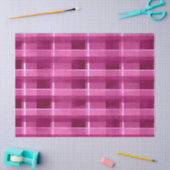 Papier Mousseline Pink Distressed Plaid Funky Pattern Decoupage (Artisanat)
