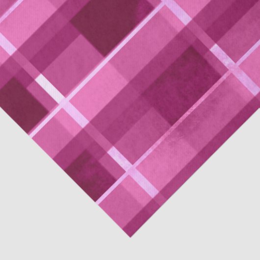 Papier Mousseline Pink Distressed Plaid Funky Pattern Decoupage (Détail)