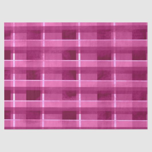 Papier Mousseline Pink Distressed Plaid Funky Pattern Decoupage (Recto)
