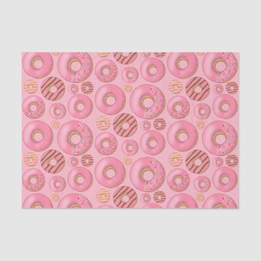 Papier Mousseline Pink Donuts Assorted Pattern (Recto)