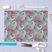 Papier Mousseline Pink et Aqua Paisley Damask Patch (Artisanat)