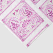 Papier Mousseline Pink faux porcelain Chinoiserie Willow Tile (Détail)