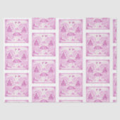 Papier Mousseline Pink faux porcelain Chinoiserie Willow Tile (Recto)