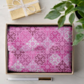 Papier Mousseline Pink Filigree Diamond Pattern  (Cadeau)