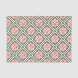 Papier Mousseline Pink Floral Trellis Vintage Flower