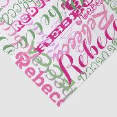 Papier Mousseline Pink Fun Nom Collage Allover Imprimer (Détail)