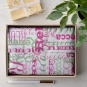 Papier Mousseline Pink Fun Nom Collage Allover Imprimer (Cadeau)