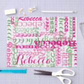 Papier Mousseline Pink Fun Nom Collage Allover Imprimer (Artisanat)