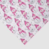 Papier Mousseline Pink Glam Snowman Snowwoman Christmas (Détail)