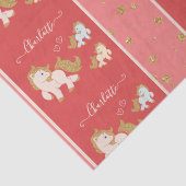Papier Mousseline Pink Glitter Ponies with First Name Little Girl (Détail)