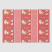 Papier Mousseline Pink Glitter Ponies with First Name Little Girl (Recto)
