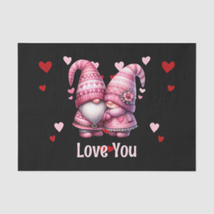 Papier Mousseline Pink Gnome Valentine Couple