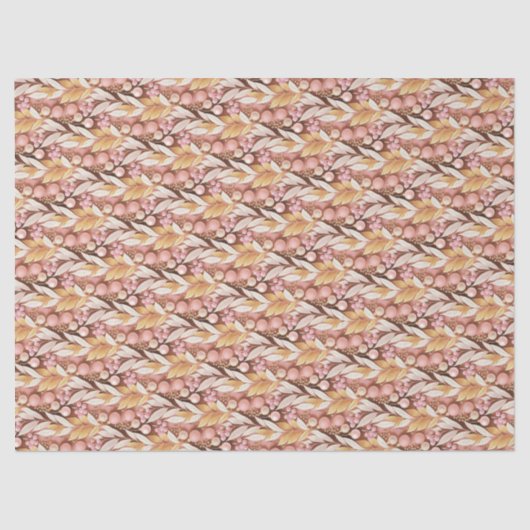 Papier Mousseline Pink Gold Christmas Pattern#22 ID1009 (Recto)