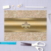 Papier Mousseline Pink & Gold Sparktery Fleur de lis (Artisanat)
