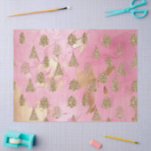 Papier Mousseline Pink Gold Streaks Parties scintillant Glam Arbres  (Artisanat)