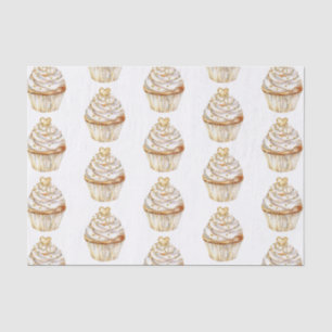 Papier Mousseline Pink Gold White Cream Heart Cupcake Anniversaire