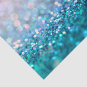 Papier Mousseline Pink Gradient Bleu Turquoise Parkle Parties scinti (Détail)