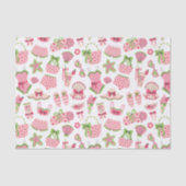 Papier Mousseline Pink & Green Coquette Summer Beach Vacation (Recto)