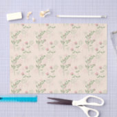 Papier Mousseline Pink Green Retro Y2K les années 70 Fleur Motif (Artisanat)