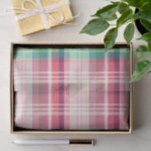 Papier Mousseline Pink Green Tartan Plaid (Cadeau)