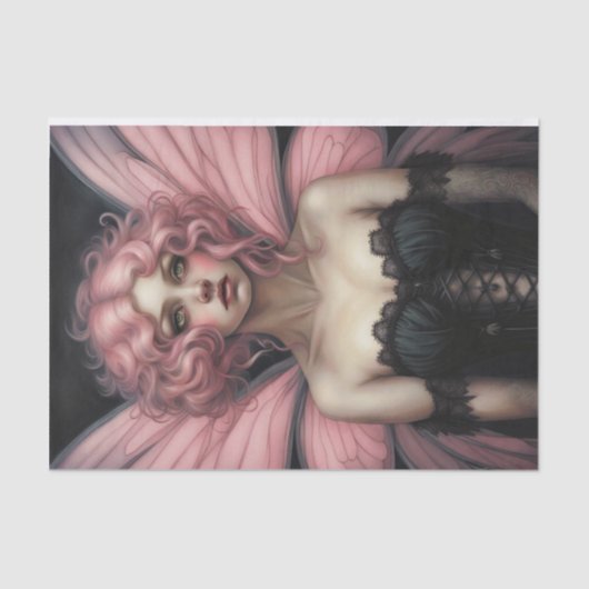 Papier Mousseline Pink Haith Goth Fairy Decoupage (Recto)