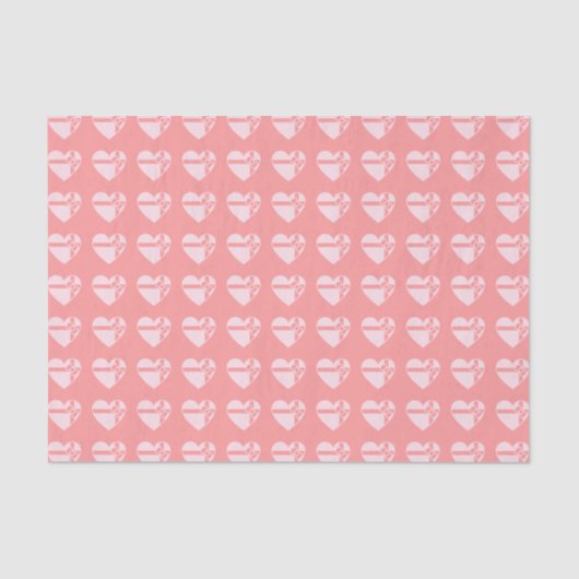 Papier Mousseline Pink Heart Shape Chocolate Box Pattern (Recto)