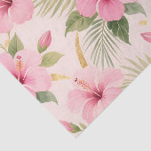 Papier Mousseline Pink Hibiscus Tropical Seamless Pattern (Détail)