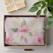 Papier Mousseline Pink Hibiscus Tropical Seamless Pattern (Cadeau)