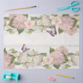Papier Mousseline Pink Hydrangea Rose Butterfly Flower Script (Artisanat)