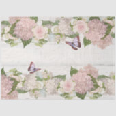 Papier Mousseline Pink Hydrangea Rose Butterfly Flower Script (Recto)