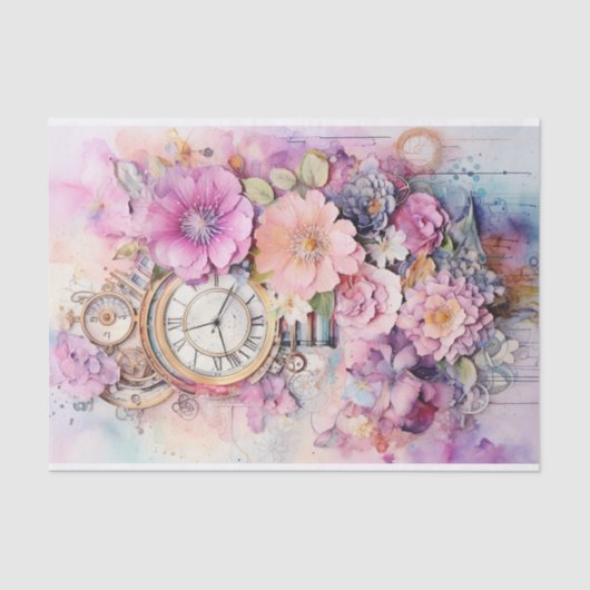 Papier Mousseline Pink lumineux Média mixte (Recto)