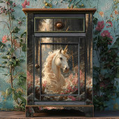 Papier Mousseline Pink Mane White Unicorne Winter Fairytale Castle