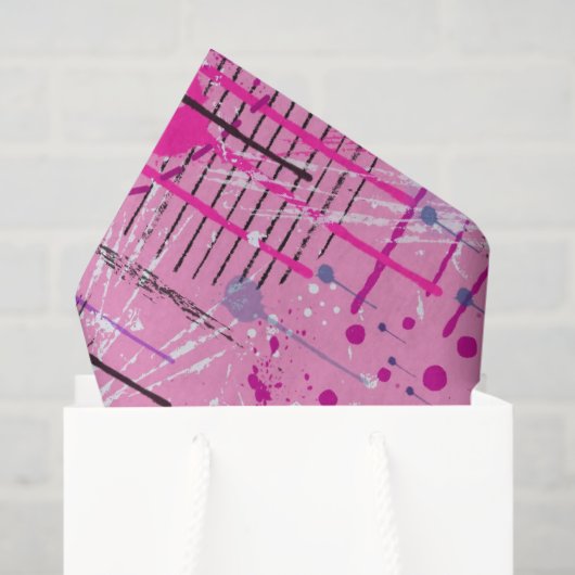 Papier Mousseline Pink Maximalist Abstract: Raspberry Sundae (Sac cadeau)