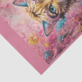 Papier Mousseline Pink néon cypunk stray ville chat (Détail)