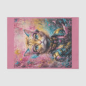 Papier Mousseline Pink néon cypunk stray ville chat (Recto)