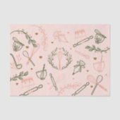 Papier Mousseline Pink & Olive Green Baking & Cuisine Ustensiles Bou (Recto)