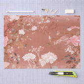 Papier Mousseline Pink Peony Chinoiserie Tissus (Artisanat)