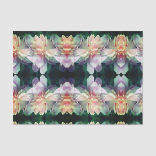 Papier Mousseline Pink Peony Flower Motif Abstrait Découpage (Recto)