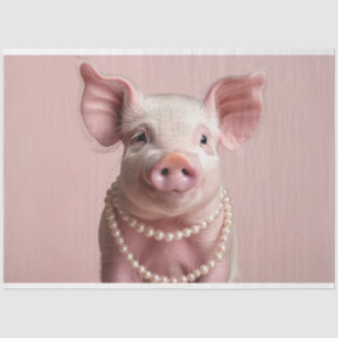 Papier Mousseline Pink Pig Pearlina Pinkette Découpage